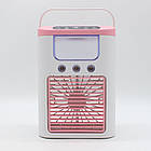 Мінікондиціонер із підсвіткою і зволожувачем повітря USB рожевий для охолодження робочого місця та сну, фото 7