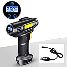 Портативний насос для шин із цифровим дисплеєм автомобільний компресор USB компактний прилад до 150 PSI, фото 7