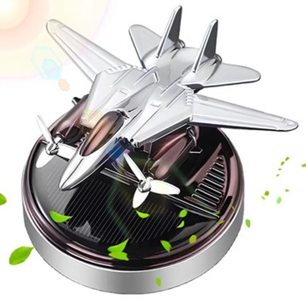 Автомобільний ароматизатор на сонячній батареї Літак AD-2351 G стильний освіжувач повітря для салону авто, фото 1