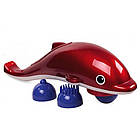 Інфрачервоний електромасажер для тіла Дельфін RF-889 DL117 червоний з функцією прогрівання та вібрації для спини, фото 3