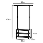 Підлогова вішалка для одягу SINGLE-POLE RACK 169х93х35 см зручна стійка для зберігання одягу в передпокої, фото 10