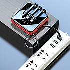 Мініповербанк 10000 mAh JM001 червоний з 4 кабелями 2хUSB зовнішній акумулятор з ліхтариком зручний і компактний, фото 9