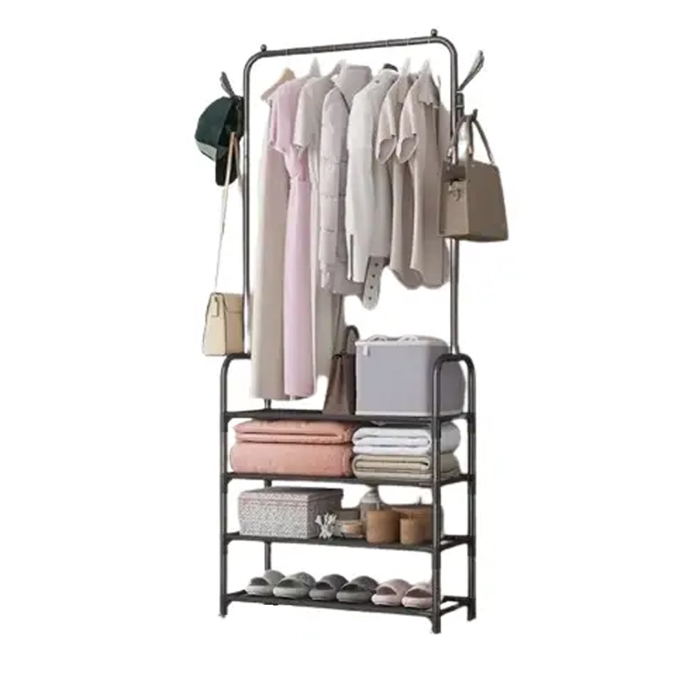 Стійка для одягу Clothes Rack Up 178х60х26 см металева стійка-вішалка в передпокій компактна та зручна, фото 1
