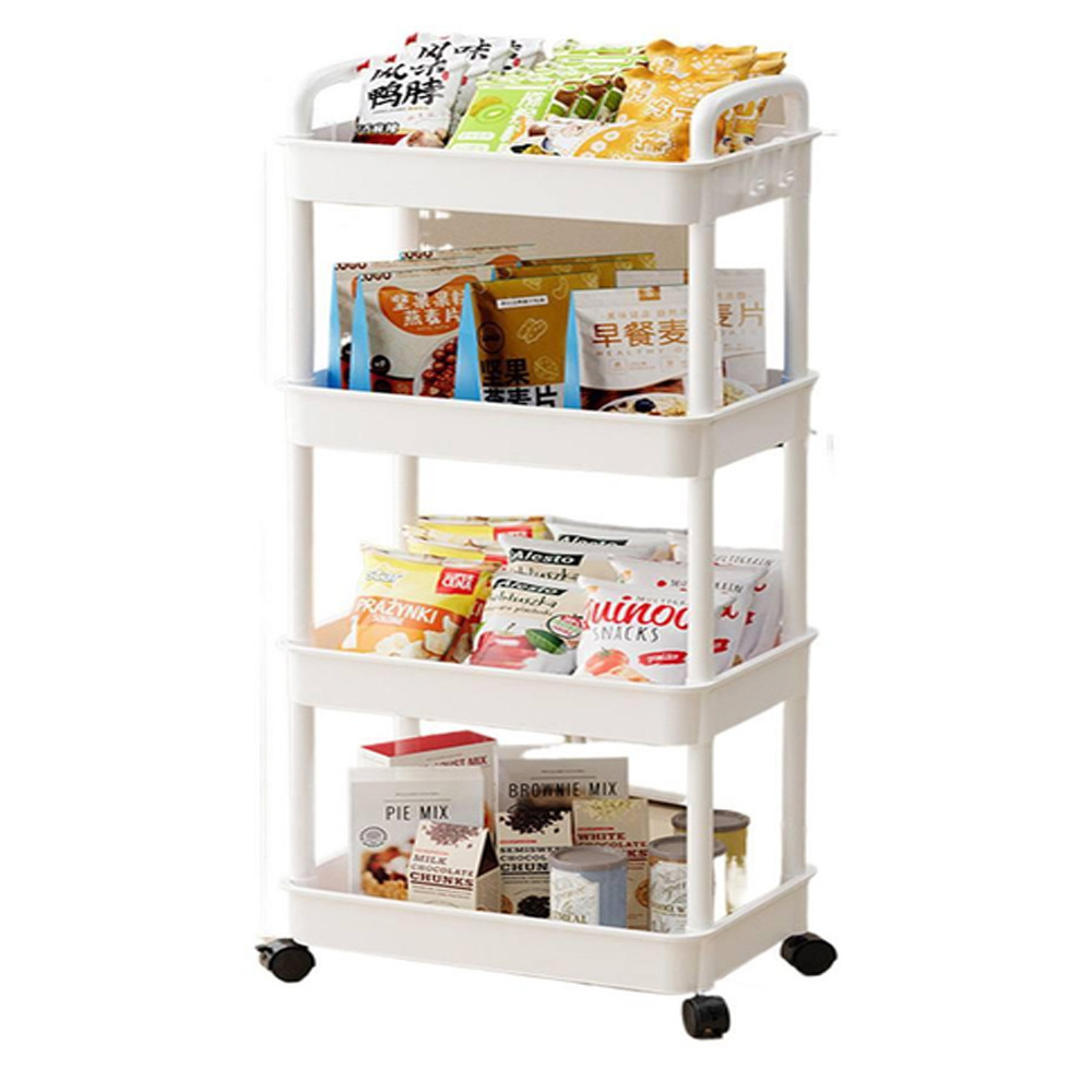 Стелаж пересувний 4-ярусний GT-248 з коліщатками для ванної кімнати зберігання побутових предметів і косметики, фото 1