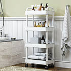 Стелаж пересувний 4-ярусний GT-248 з коліщатками для ванної кімнати зберігання побутових предметів і косметики, фото 2