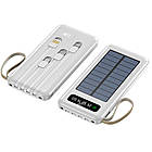 Power Bank із сонячною панеллю 10000 мА·год білий портативний зарядний пристрій із 4 перехідниками для ґаджетів, фото 3