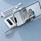 Power Bank із сонячною панеллю 10000 мА·год білий портативний зарядний пристрій із 4 перехідниками для ґаджетів, фото 7