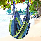 Підвісний гамак-крісло 130х100 см зручний одномісний садовий гамак гойдалки для відпочинку вдома та на вулиці, фото 5