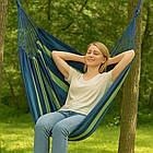 Підвісний гамак-крісло 130х100 см зручний одномісний садовий гамак гойдалки для відпочинку вдома та на вулиці, фото 6