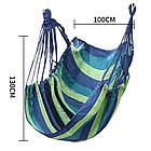 Підвісний гамак-крісло 130х100 см зручний одномісний садовий гамак гойдалки для відпочинку вдома та на вулиці, фото 9