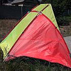 Намет пляжний тент Мушля WM-0T103 210×120×100 см жовто-червоний автоматична двомісна модель для, фото 2