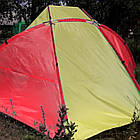 Намет пляжний тент Мушля WM-0T103 210×120×100 см жовто-червоний автоматична двомісна модель для, фото 4