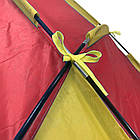 Намет пляжний тент Мушля WM-0T103 210×120×100 см жовто-червоний автоматична двомісна модель для, фото 6