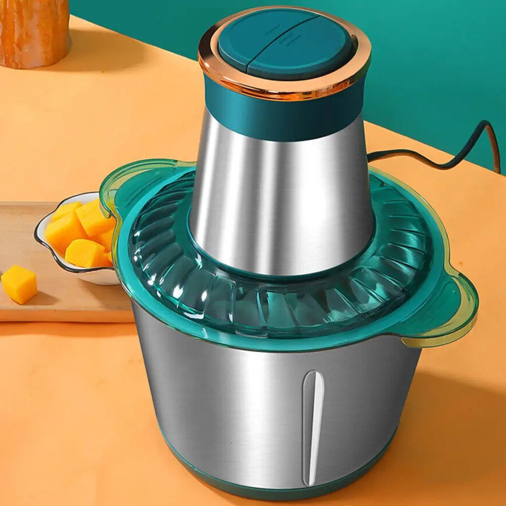 Електричний подрібнювач для кухні Блискавка 2 літри 1200 Вт зелений блендер чопер для овочів і м'яса, фото 1