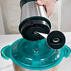 Електричний подрібнювач для кухні Блискавка 2 літри 1200 Вт зелений блендер чопер для овочів і м'яса, фото 8