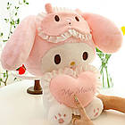 М'яка іграшка Зайчик із серцем 35 см My Melody плюшева іграшка для дітей і подарунків на свято, фото 6