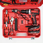 Акумуляторний шурупокрут із набором інструментів і 2 акумуляторами потужний бездротовий шурупокрут-дриль для, фото 7