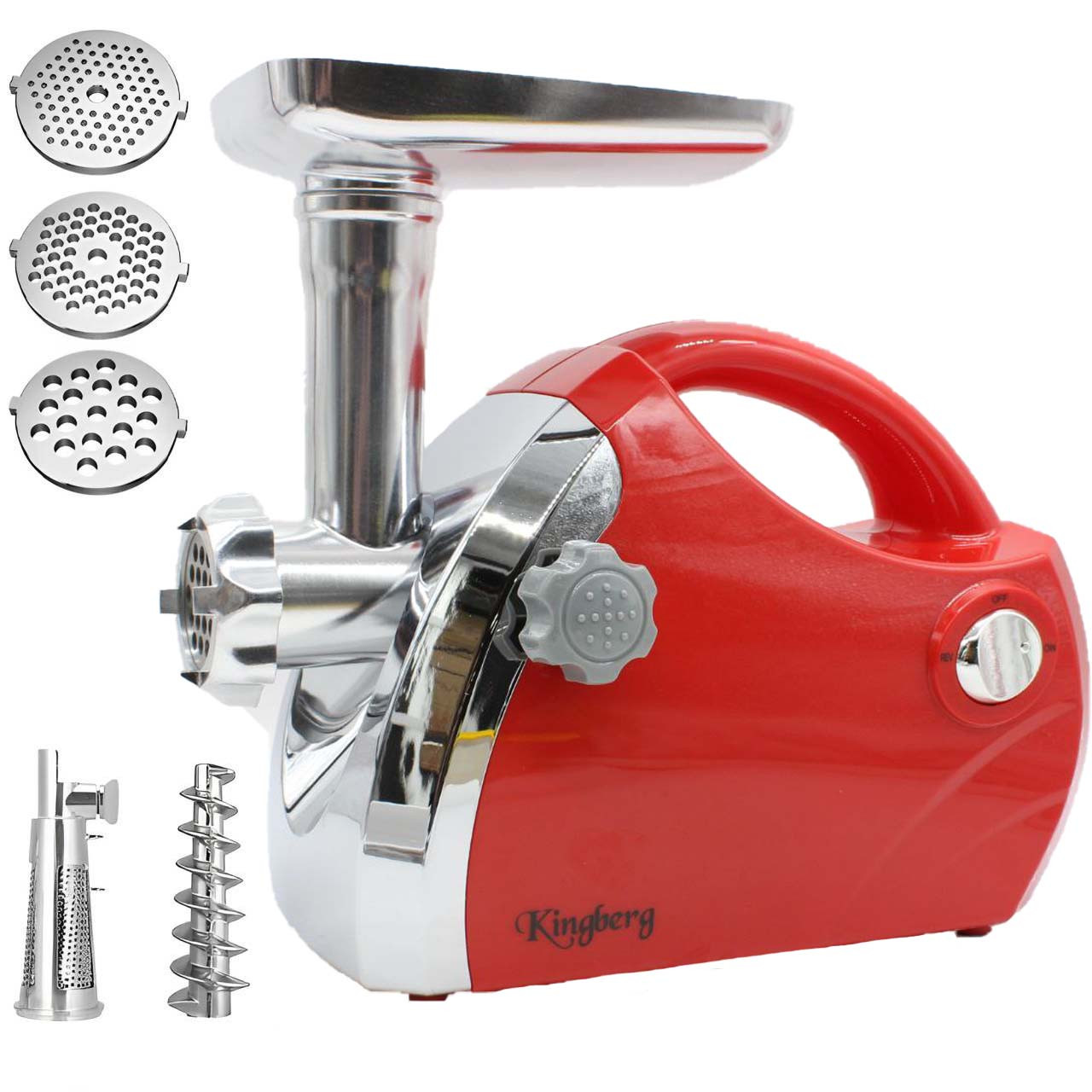Електром'ясорубка KB-2022 з функцією томатного преса 2500 Вт червона настільна електрична м'ясорубка для, фото 1