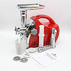Електром'ясорубка KB-2022 з функцією томатного преса 2500 Вт червона настільна електрична м'ясорубка для, фото 9