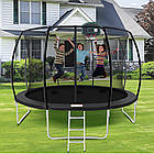 Дитячий батут круглий 128х49х25 см із внутрішньою захисною сіткою безпечний і компактний для ігор удома, фото 2