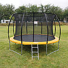 Дитячий батут круглий 128х49х25 см із внутрішньою захисною сіткою безпечний і компактний для ігор удома, фото 7