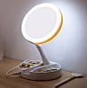 Настільне кругле складне дзеркало для макіяжу Live Makeup G3 з Led підсвічуванням і тримачем для телефону, фото 6