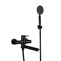 Змішувач для ванни Frap F32801-6 чорний гусак 30см нержавіюча сталь