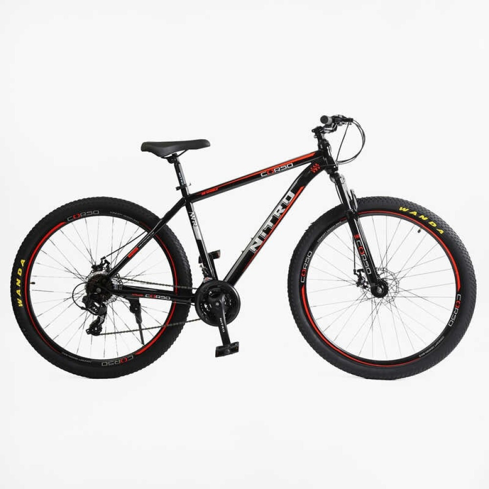 Спортивний велосипед Corso NEW «NITRO» 29" NT-75188 сталева рама 17", 21 швидкість, дискові гальма, фото 1
