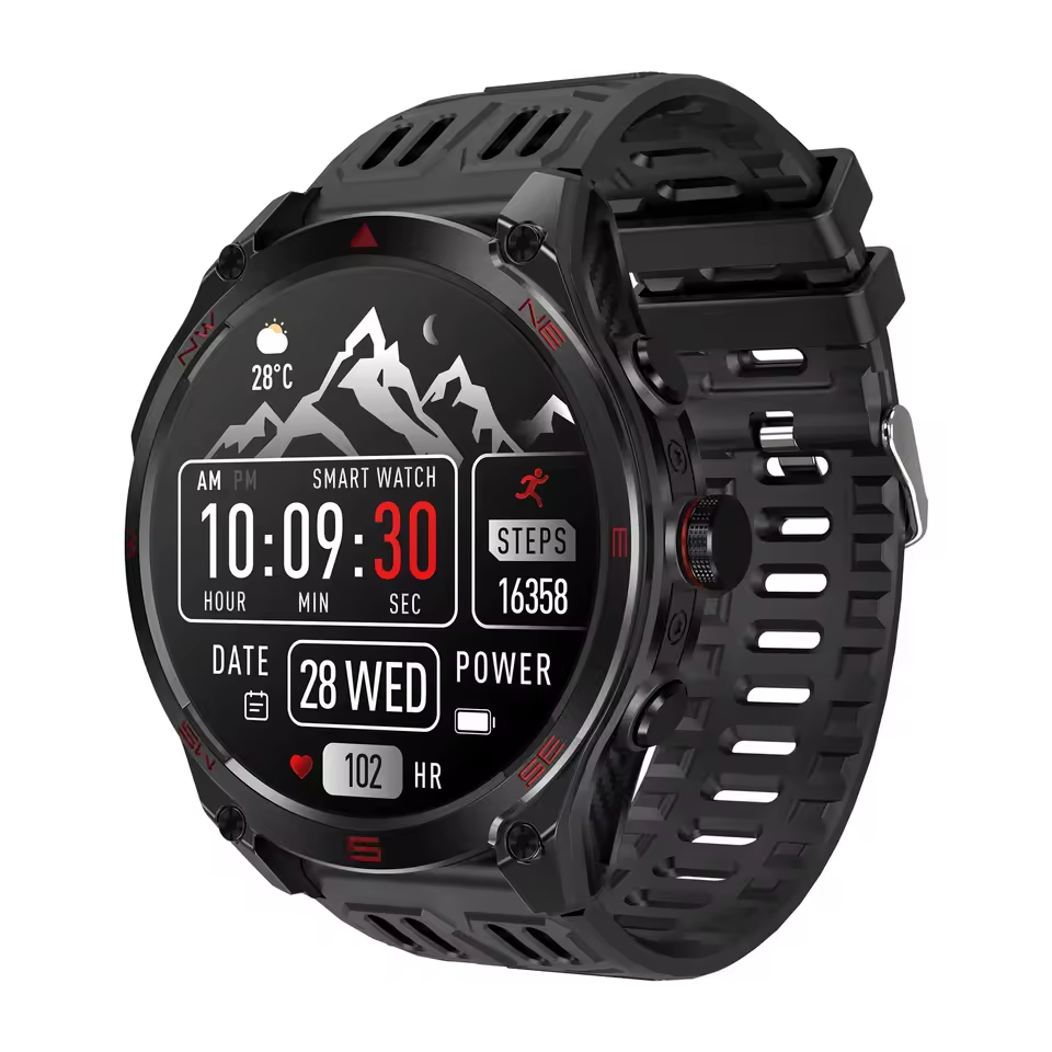 Смарт-годинник Rollme M70 Carbon GPS, IP68, компас, барометр, екран 1,75" HD AMOLED!