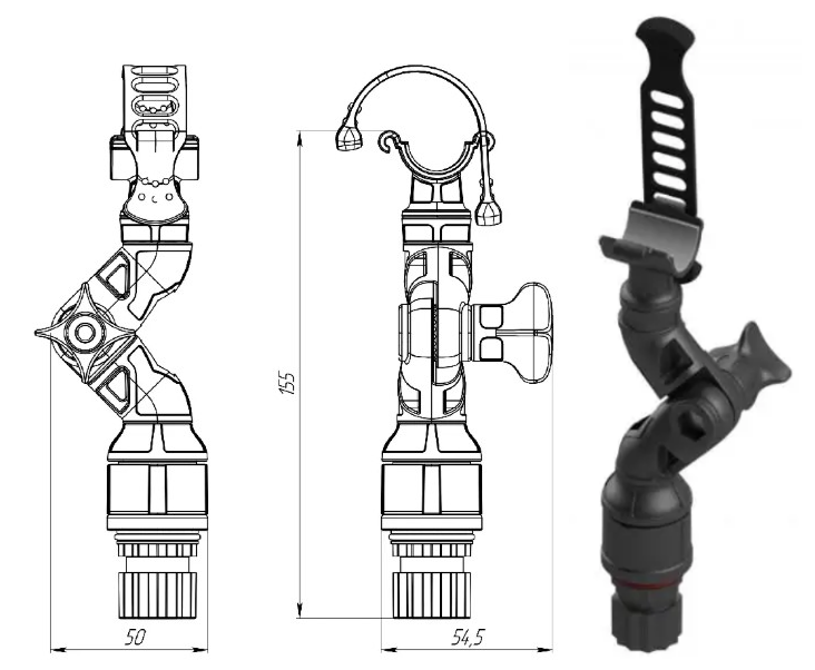 Тримач FASTen Lh130 з поворотно-похилим механізмом і еластичним накидним фіксатором, фото 1