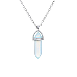 Підвіска білий небесний кристал кулон у формі олівець амулет на ланцюжку, фото 3