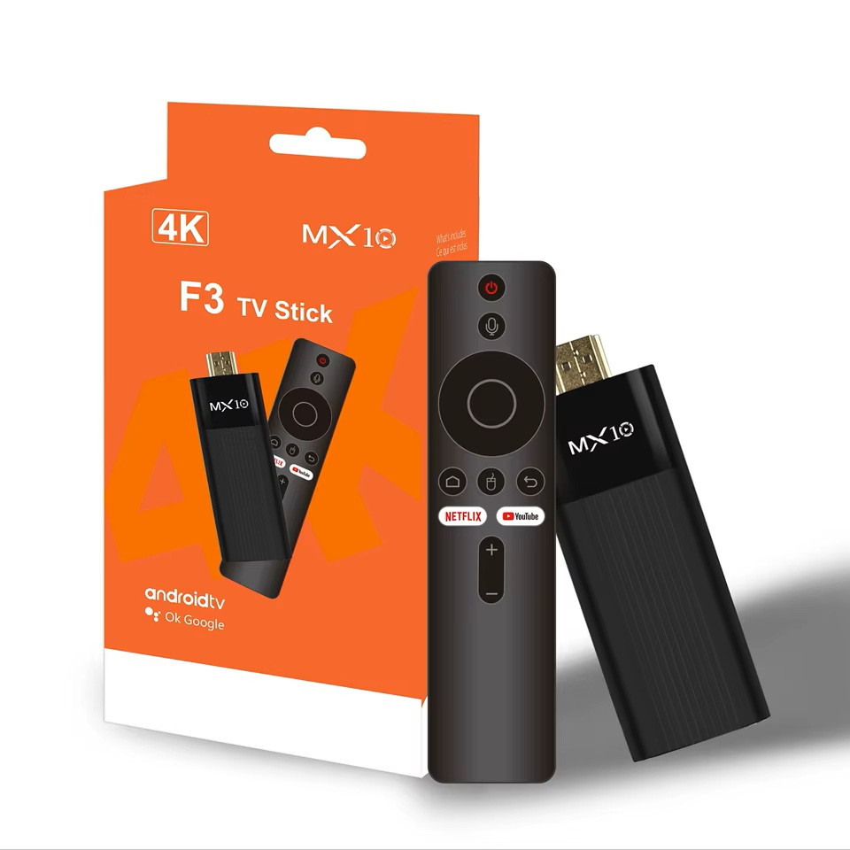 Смарт ТВ приставка TV Stick MX10 F3 2/16 ГБ Android 10/11 HDMI Wi-Fi 4K для телевізора, фото 1