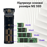 Зовнішня кишеня Deepfox M11 для M.2 SSD NVMe (PCIe) / NGFF (Sata) Type-C USB 3.1 Gen 2 Original, фото 5