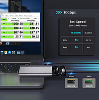 Зовнішня кишеня Deepfox M11 для M.2 SSD NVMe (PCIe) / NGFF (Sata) Type-C USB 3.1 Gen 2 Original, фото 6