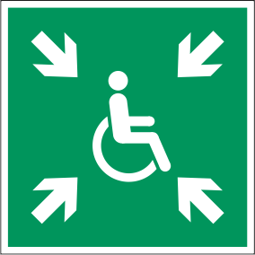 Знак табличка тимчасове укриття для МГН у разі евакуації, фото 1