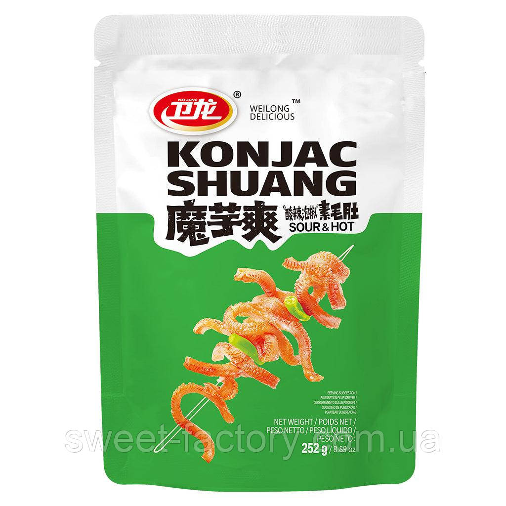 Веганські снеки Weilong Konjac Shuang Hot & Sour 252g, фото 1