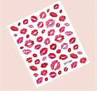 Наліпки для нігтів червоні губи поцілунки, самоклеючі наклейки