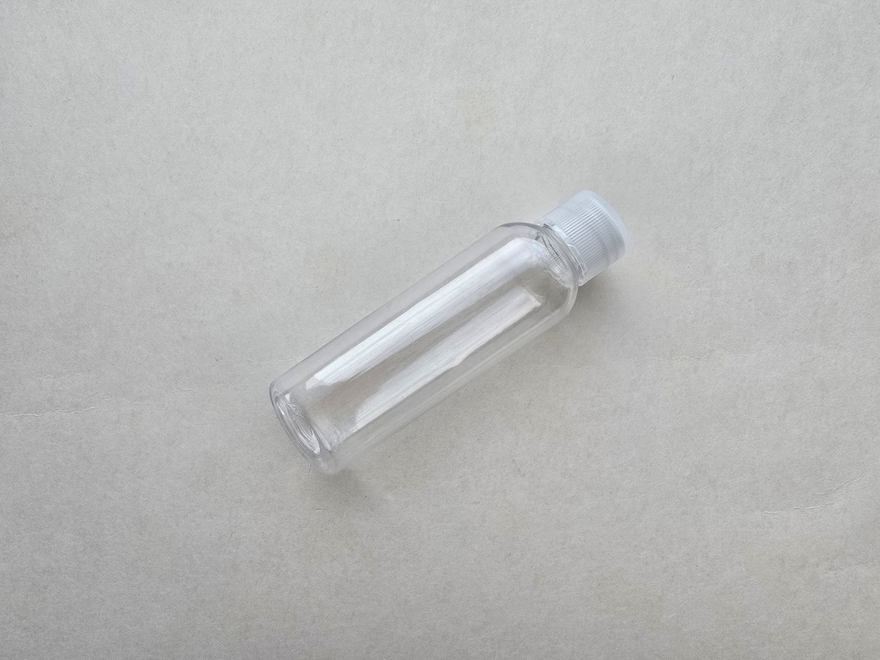 60 - 66 мл Круглий прозорий ПЕТ флакон з прозорою кришкою 20/410, пляшка, пляшечка з корком, пробкою, ковпачком