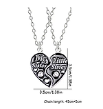 Парні підвіски Big Sister Little Sister для подруг сестер дві половинки серця, фото 5