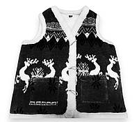 Жилет теплий з овчини з принтом