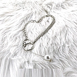 Намисто ланцюжок на шию з перлами перлини підвіска з перлинами пензлик, фото 3