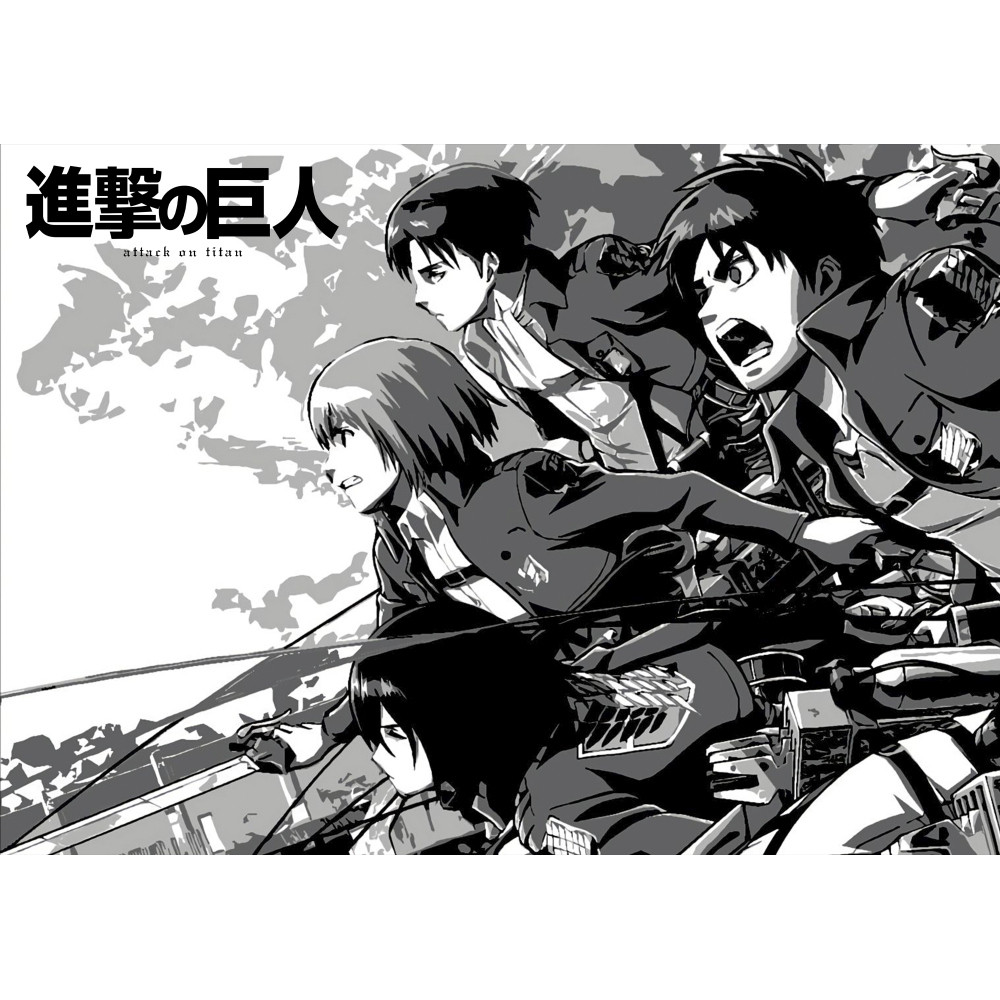 Плакат Attack On Titan (black and white), фото 1