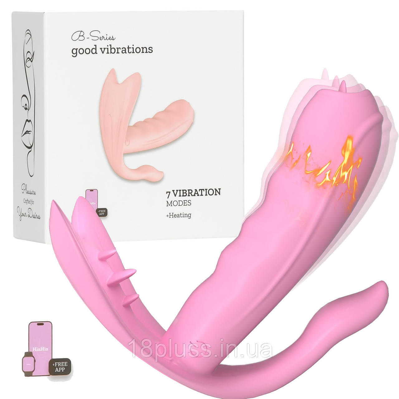 Інтелектуальний вібратор з 7 режимами вібрації, функцією нагрівання та керуванням через додаток B-Series Good Vibrations App, фото 1