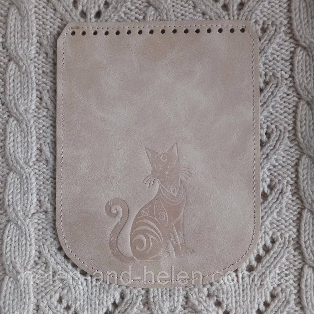 Клапан для рюкзака "Кiшка". Колір Слонова кістка, фото 1