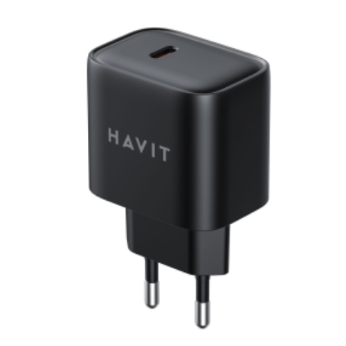 Зарядний пристрій мережевий Type-C 20W чорний Havit HV-UCY002, фото 1
