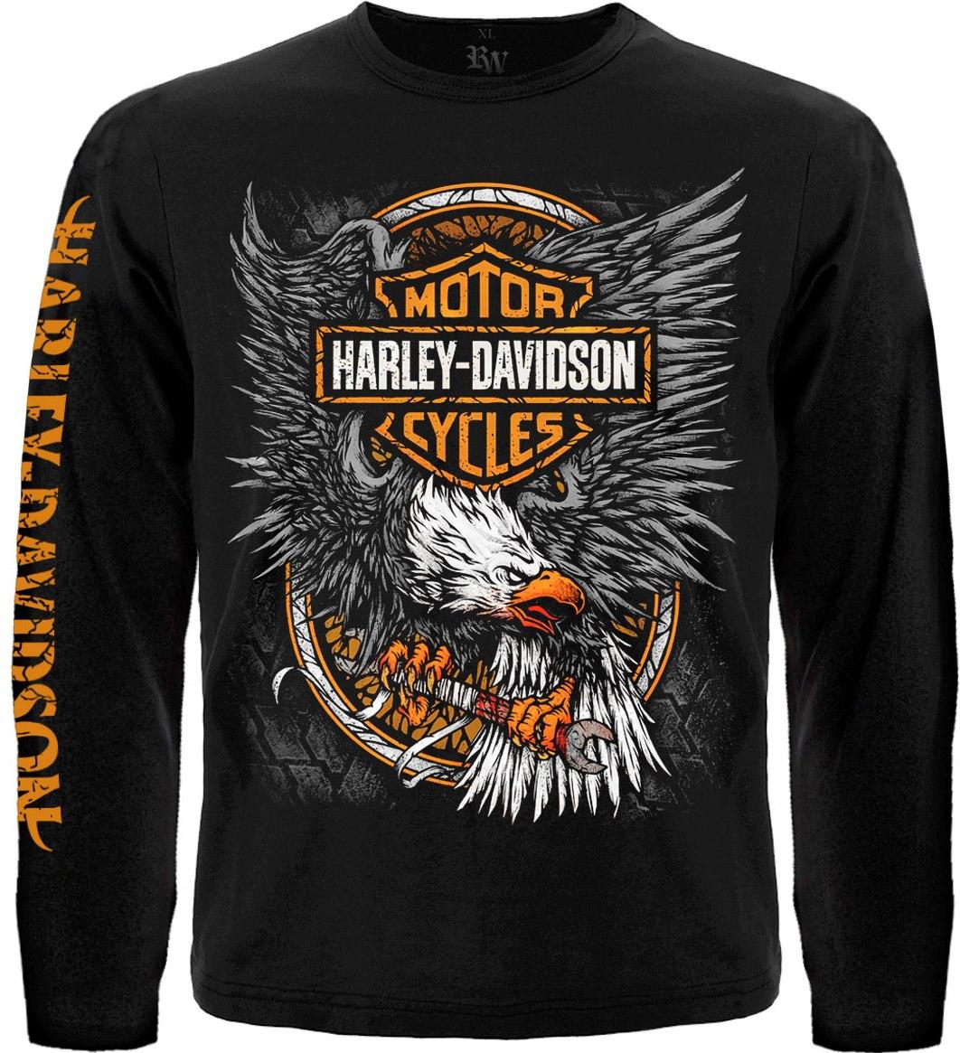Футболка з довгим рукавом Harley-Davidson (eagle and logo HD), Розмір M, фото 1