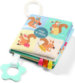 Дитяча тактильна книжка для сенсорного розвитку дитини вивчення тварин, сезонів, форм і матеріалів BabyOno