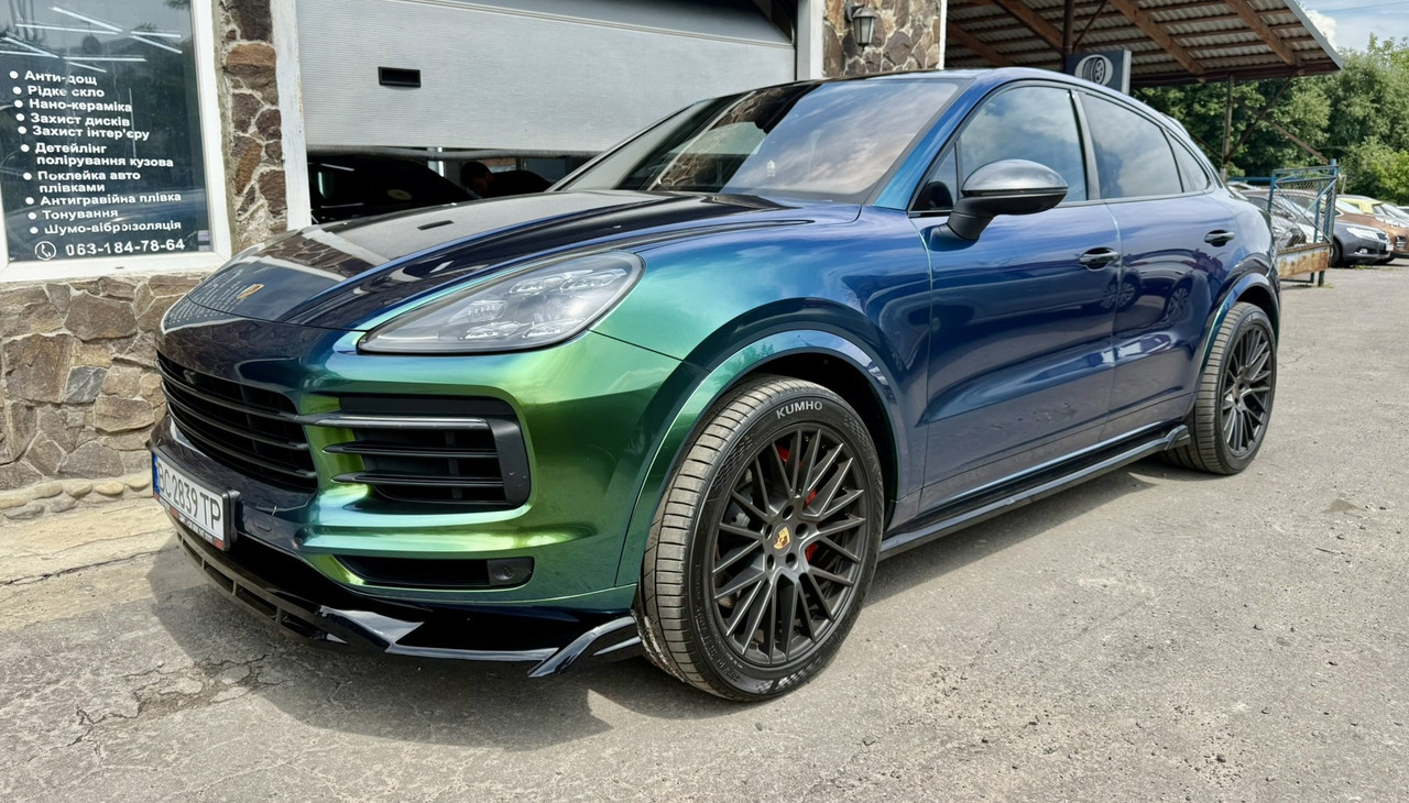 Сплітер Porsche Cayenne 3 (19-23) тюнінг обвіс губа спідниця елерон, фото 1