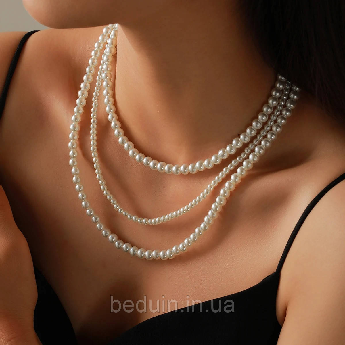 Перлове багатошарове намисто, намисто з жимчга кольє — Aushal Jewellery