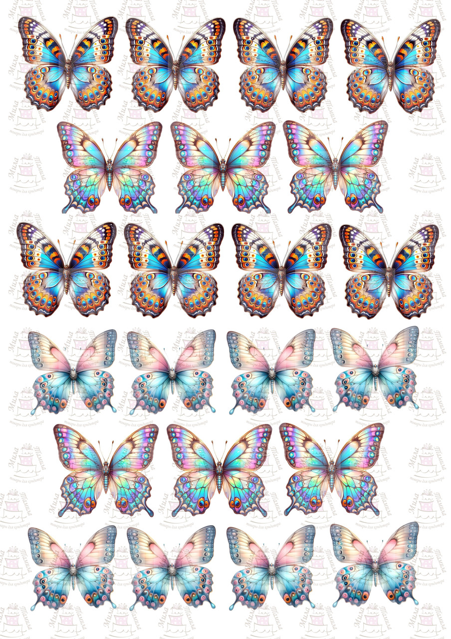 Вафельна картинка метелики (100282)